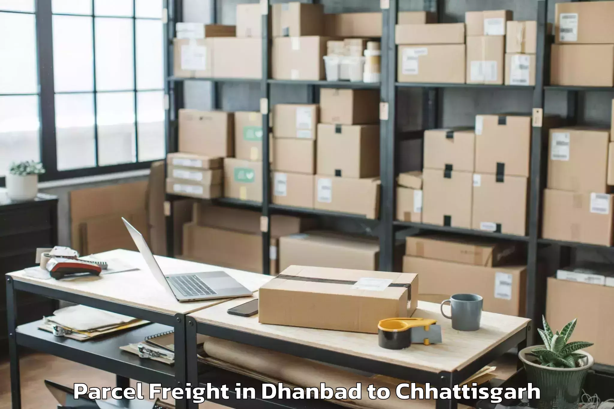 Book Your Dhanbad to Rajnandgaon Parcel Freight Today